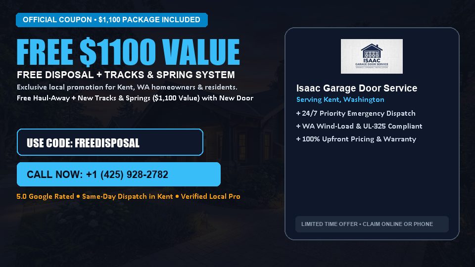 Isaac Garage Door Service FREE Haul-Away & Heavy-Duty Tracks with New Door
